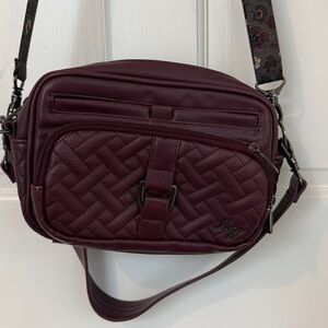 Lug Plum Quilted Crossbody Bag